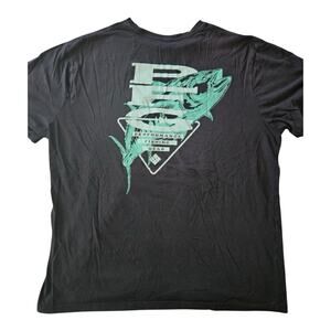 Columbia PFG T-Shirt Blue Fishing Graphic Sz. XLT Protect Preserve Conserve